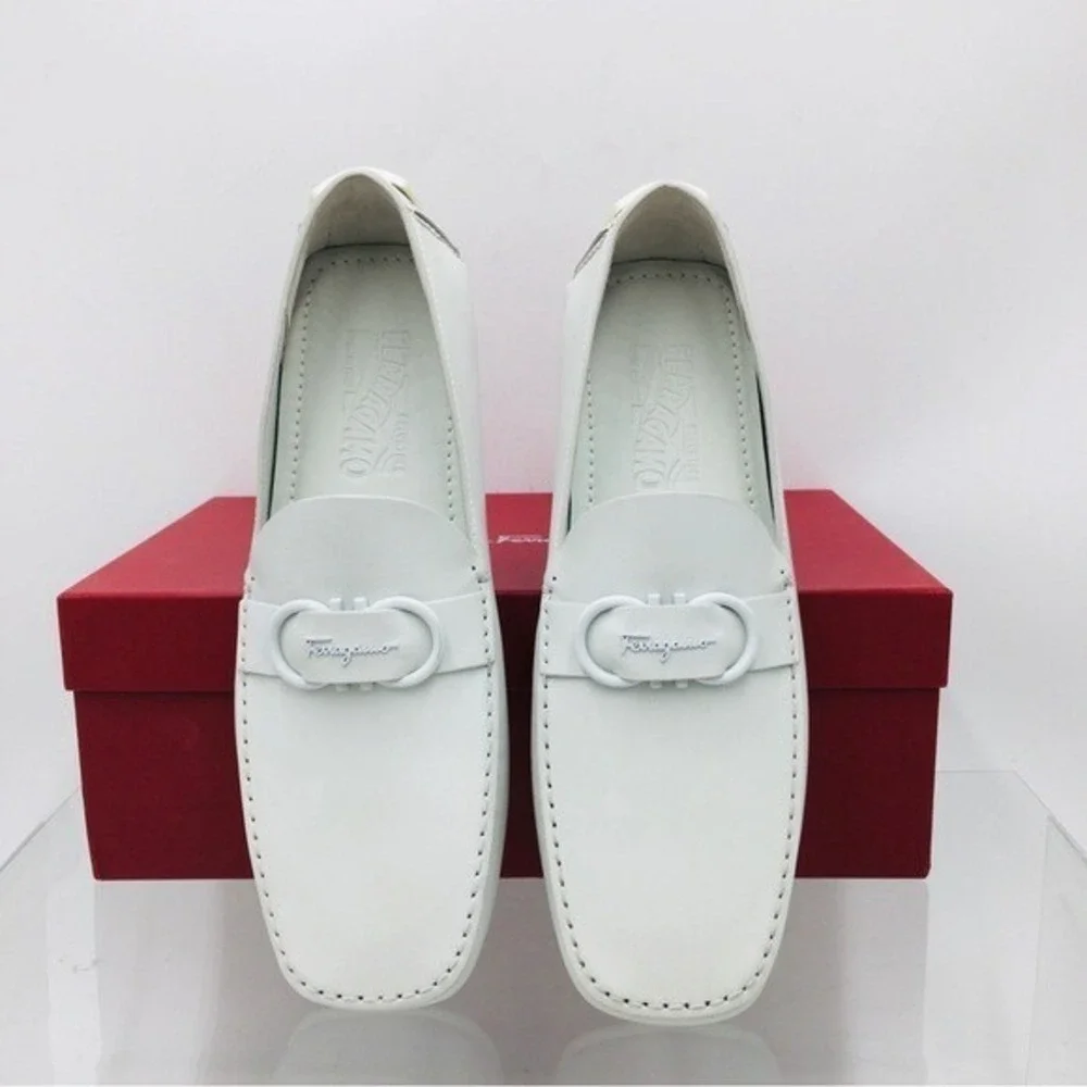 Salvatore Ferragamo PALINURO Astronaut Leather Loafer Driving Shoes Mens US 8